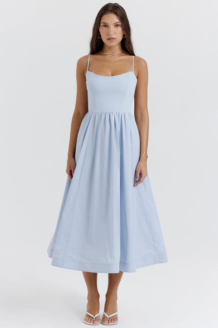 Vestido Acampanado Con Tirantes Finos Para Mujer | Midi