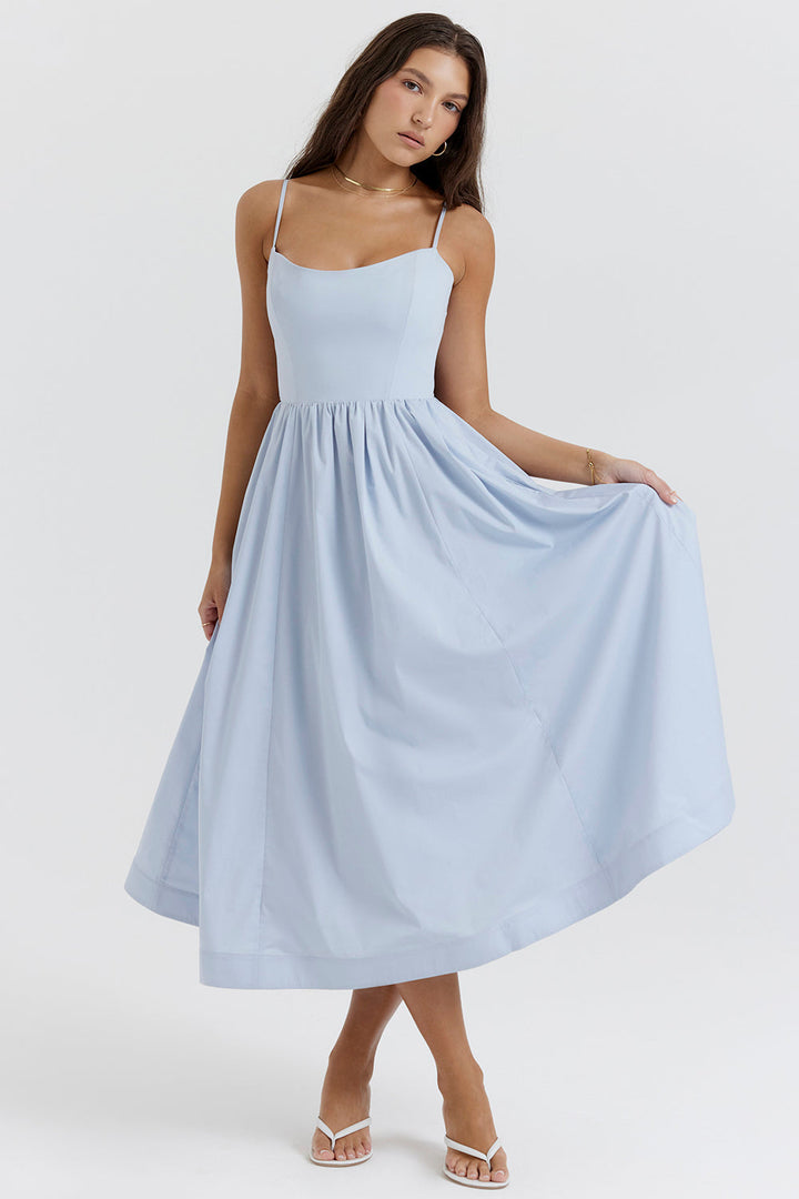 Vestido Acampanado Con Tirantes Finos Para Mujer | Midi