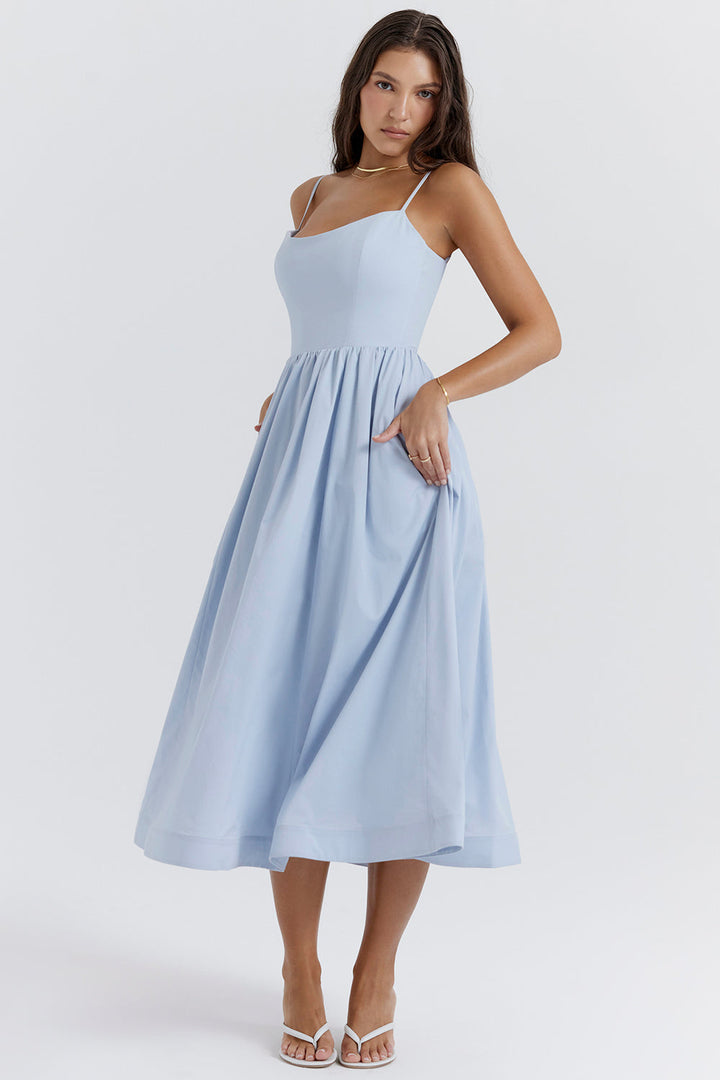 Vestido Acampanado Con Tirantes Finos Para Mujer | Midi
