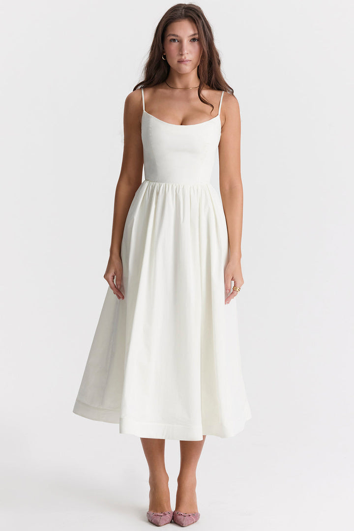 Vestido Acampanado Con Tirantes Finos Para Mujer | Midi