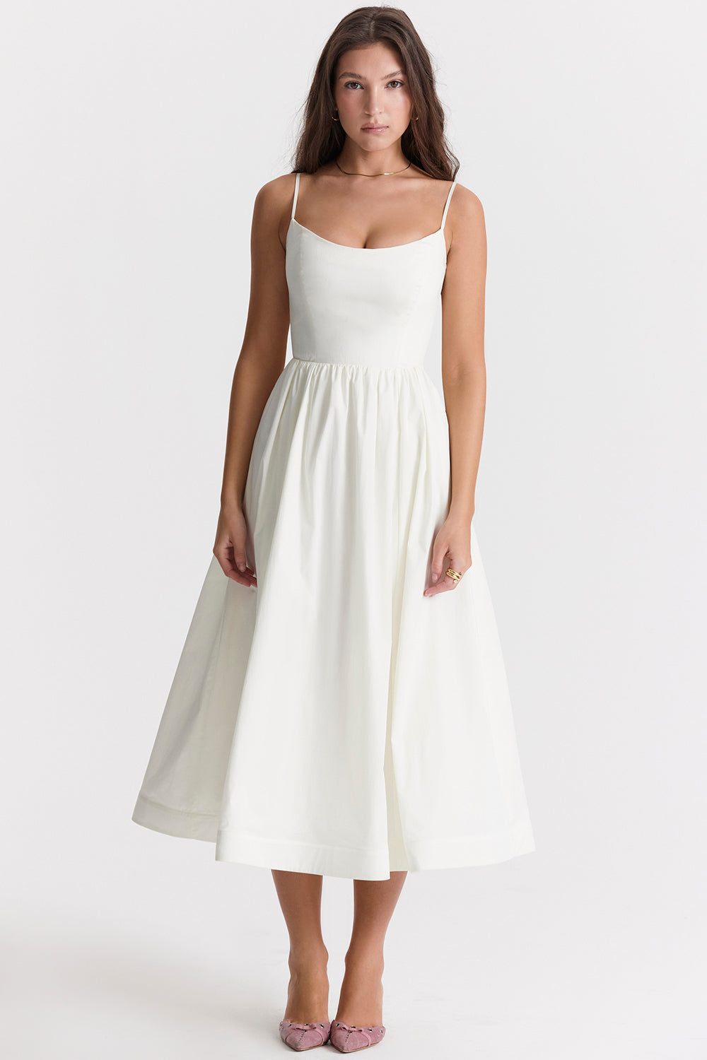 Vestido Acampanado Con Tirantes Finos Para Mujer | Midi