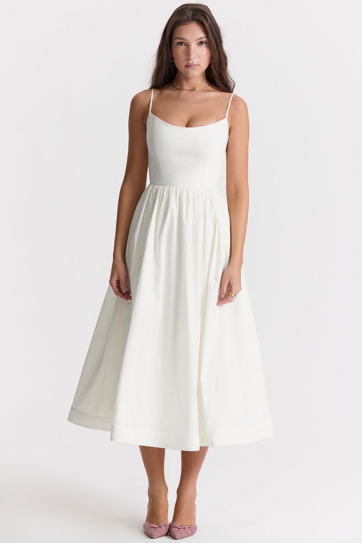 Vestido Acampanado Con Tirantes Finos Para Mujer | Midi