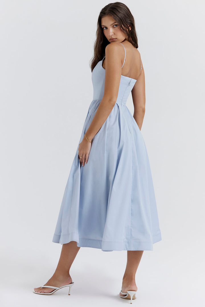 Vestido Acampanado Con Tirantes Finos Para Mujer | Midi