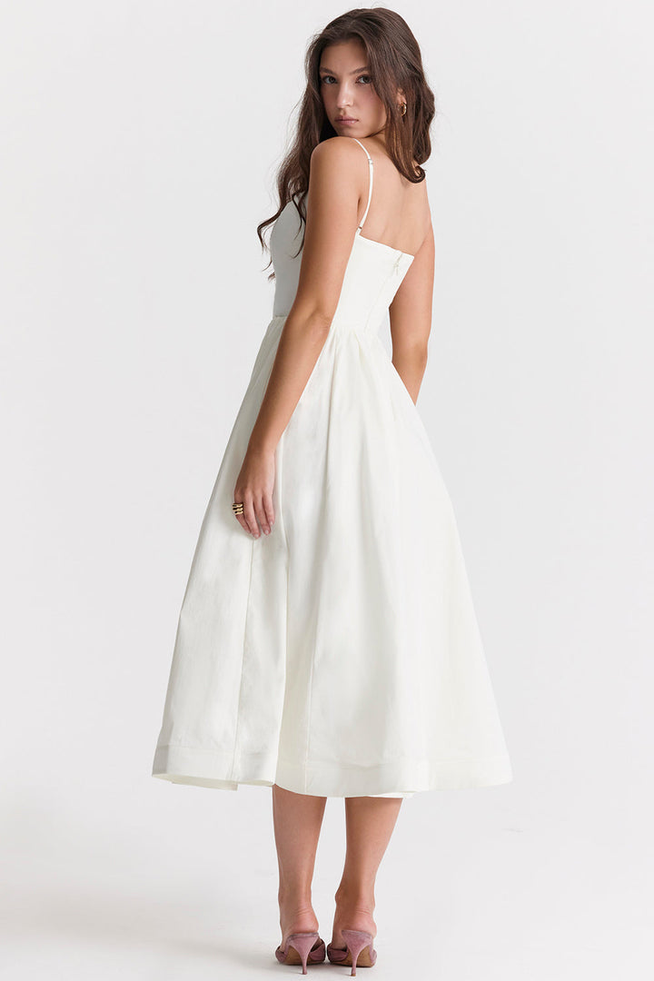Vestido Acampanado Con Tirantes Finos Para Mujer | Midi