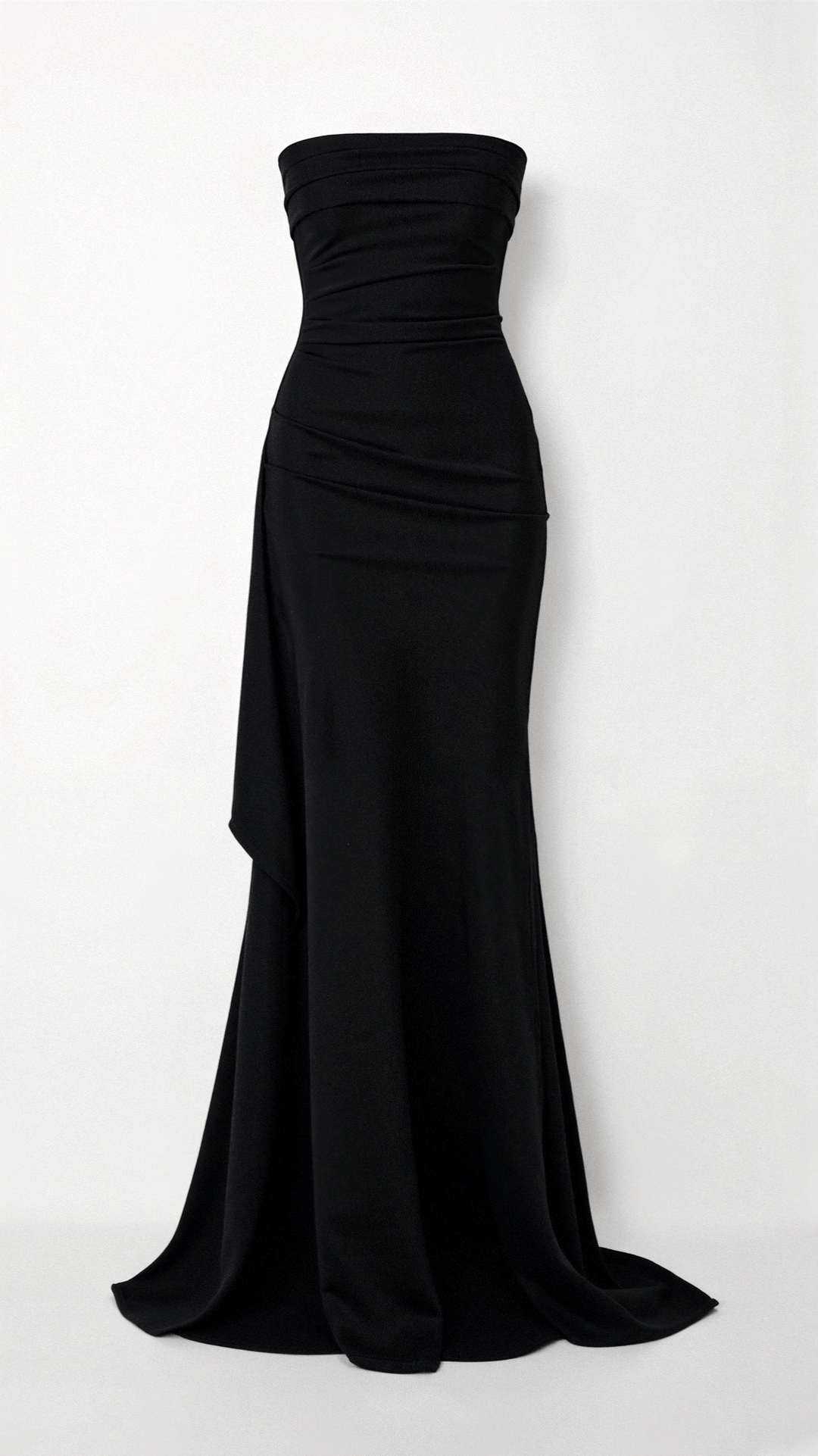 Vestido De Noche Acanalado Sin Tirantes Para Mujer | Maxi
