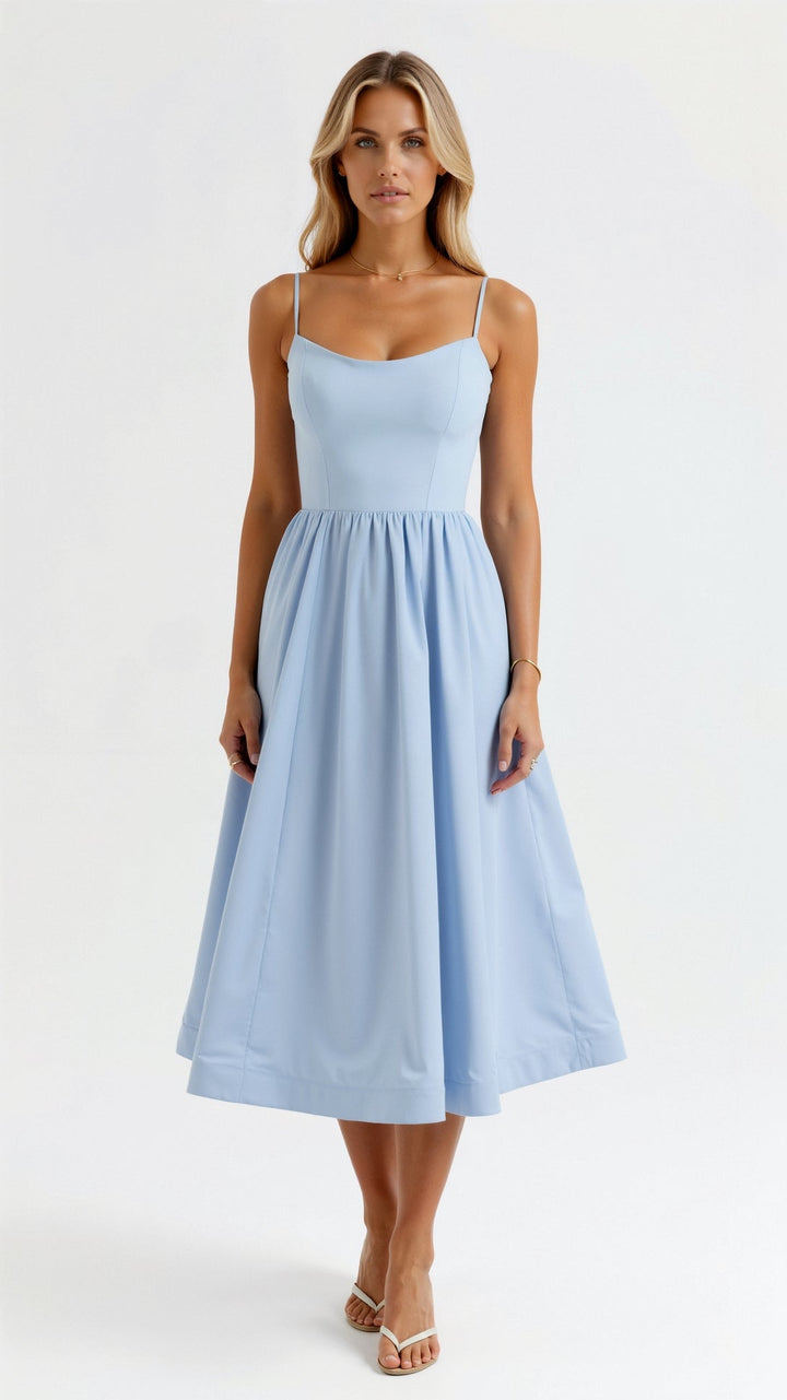 Vestido Sin Mangas Con Tirantes Para Mujer | Midi