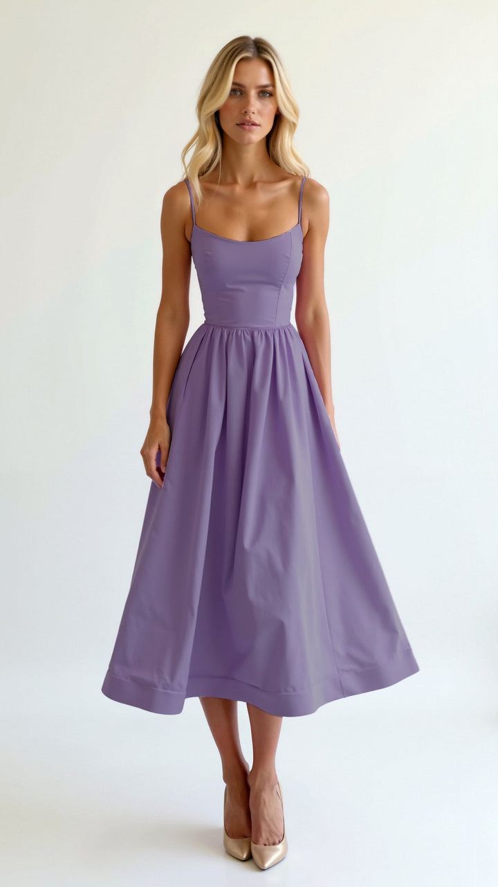 Vestido Sin Mangas Con Tirantes Para Mujer | Midi