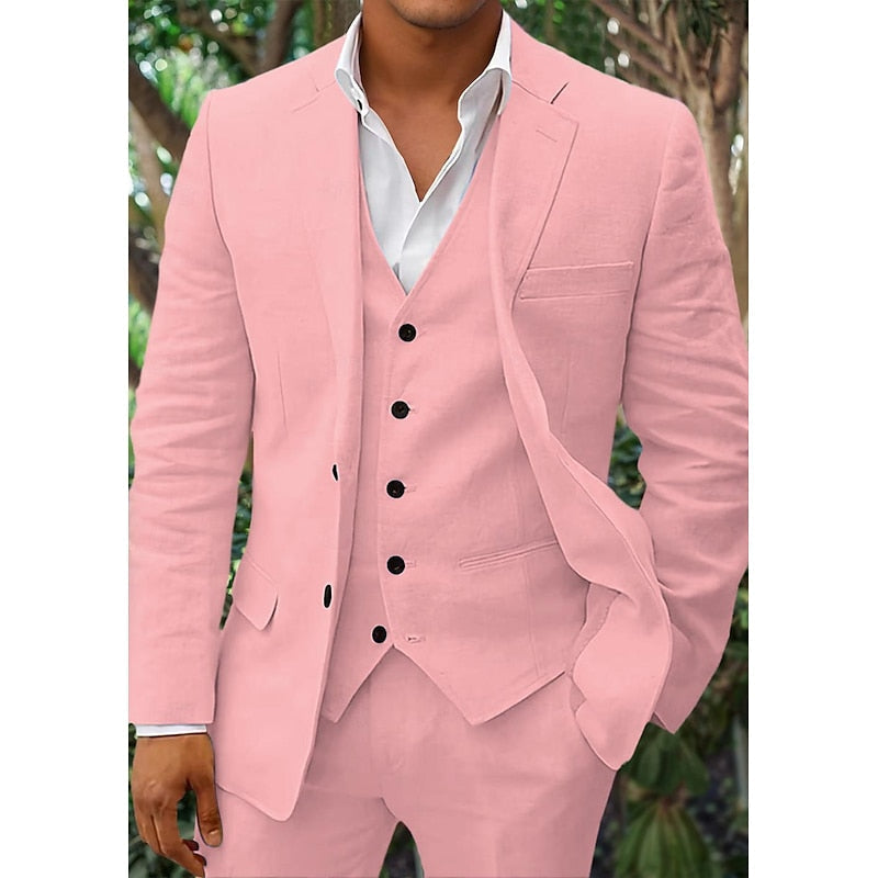 Hombres 3 Piezas Traje De Verano De Invitados De Boda Set | Ligero
