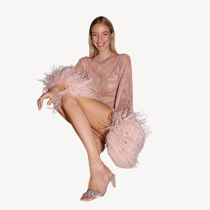 Sukienka z piórami i cekinami dla kobiet | Nowy Rok