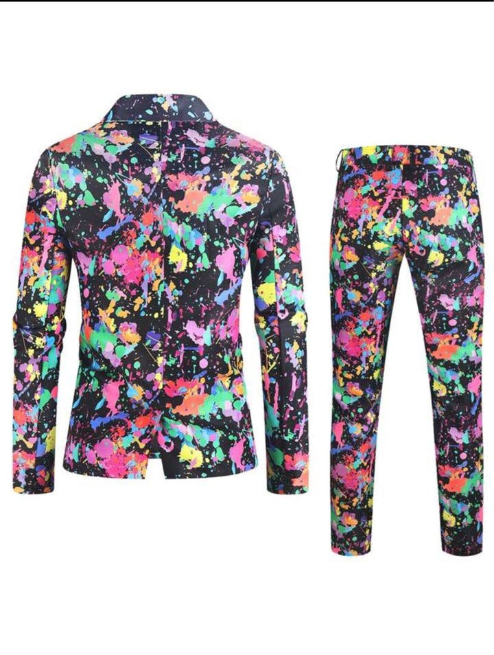 Traje De Dos Piezas Estampado Para Invitados De Boda Para Hombre | Cómodo
