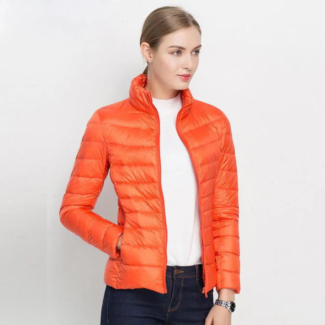 Chaqueta De Manga Larga Con Cremallera Para Mujer | Abrigada