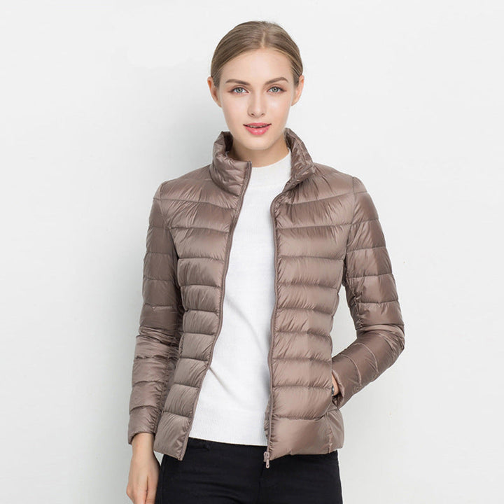 Chaqueta De Manga Larga Con Cremallera Para Mujer | Abrigada