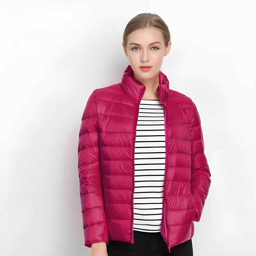 Chaqueta De Manga Larga Con Cremallera Para Mujer | Abrigada