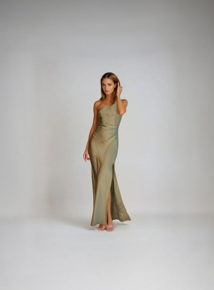 Vestido De Noche De Un Hombro Para Mujer | Maxi