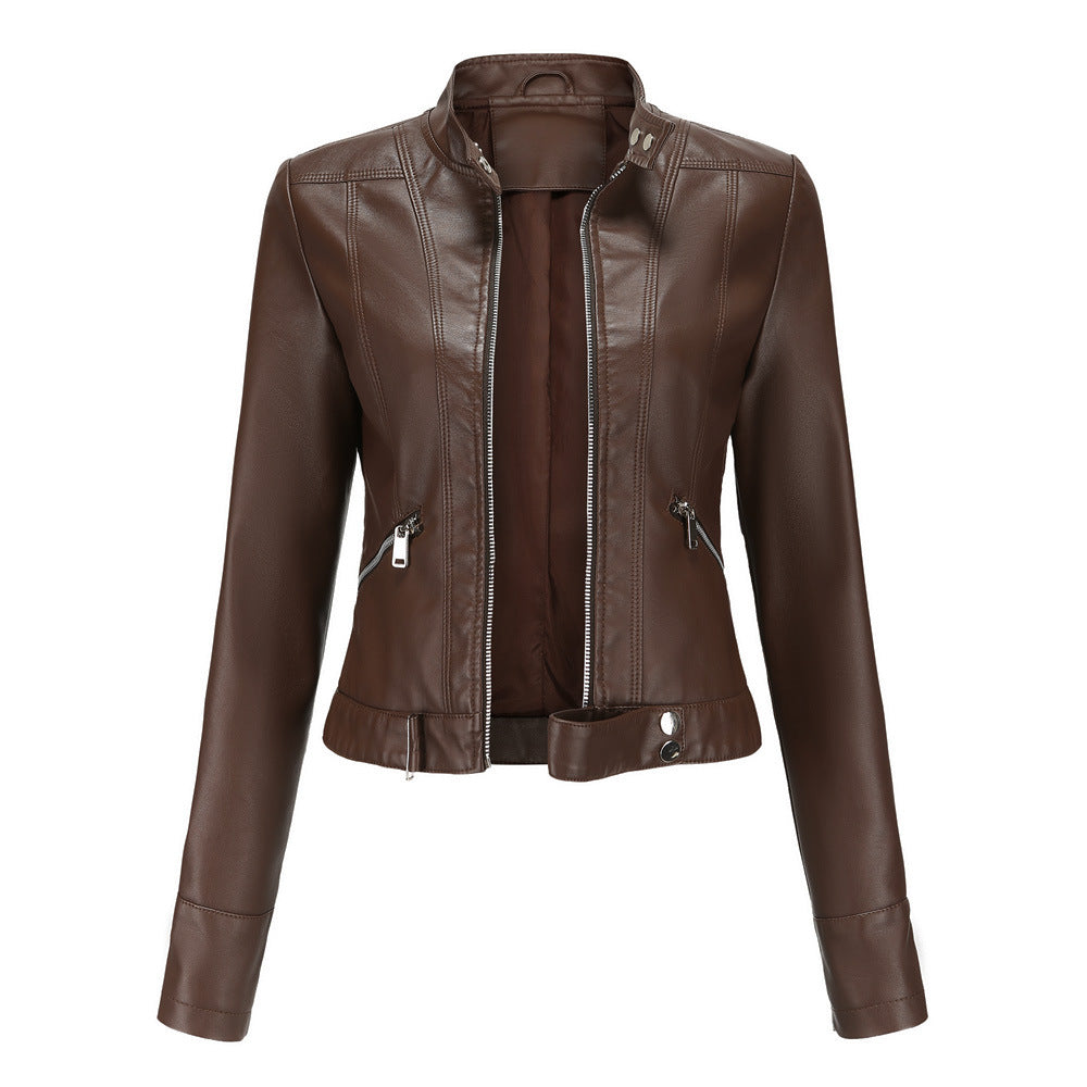 Chaqueta Corta Con Cremallera Para Mujer | Mangas Largas