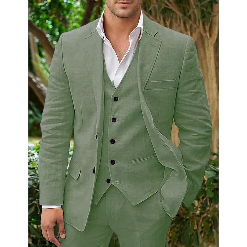 Hombres 3 Piezas Traje De Verano De Invitados De Boda Set | Ligero