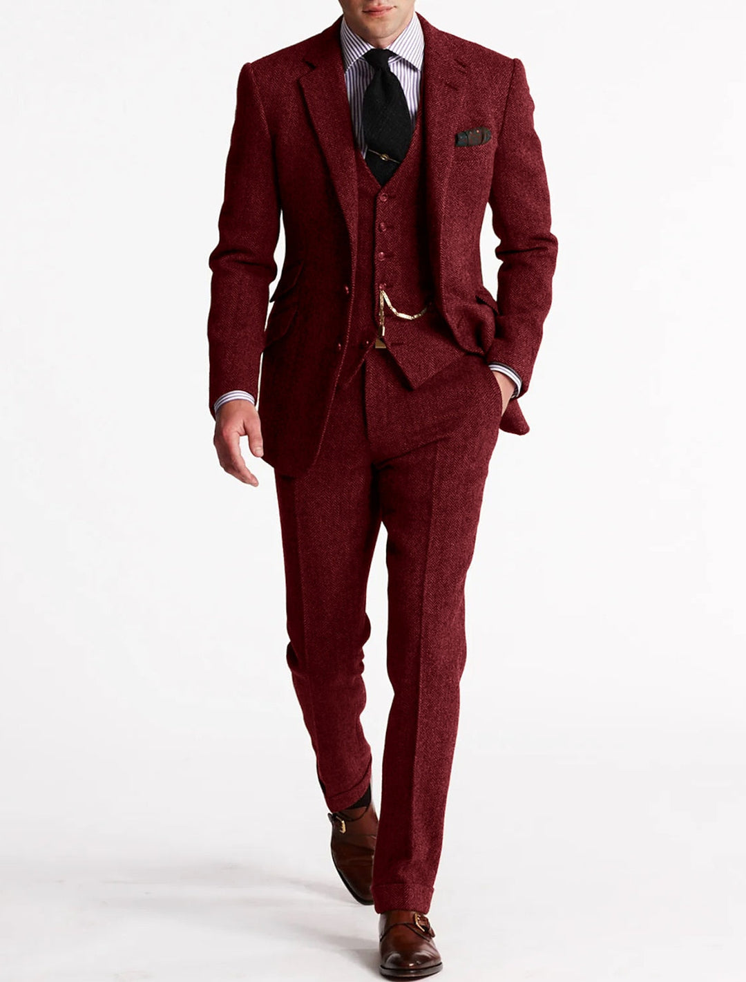 Traje Retro Para Invitado De Boda Para Hombre | Tres Piezas