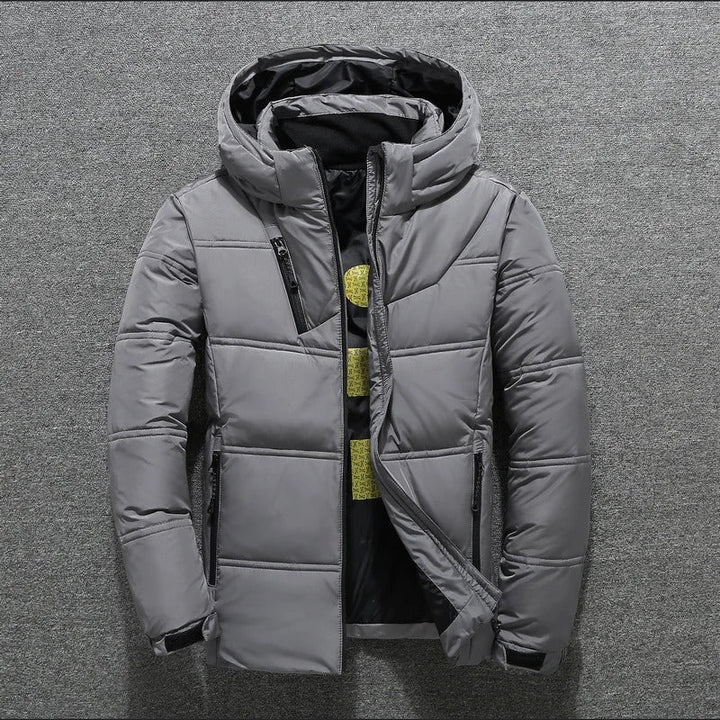 Chaqueta De Invierno Con Cremallera Para Hombre | Capucha