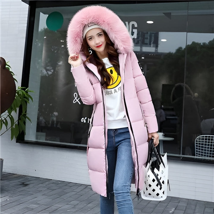 Parka De Invierno Con Cremallera Para Mujer | Capucha