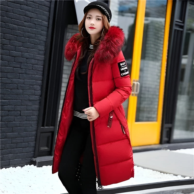 Parka De Invierno Con Cremallera Para Mujer | Capucha