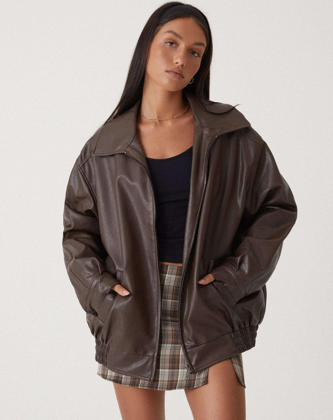 Chaqueta Sobredimensionado De Manga Larga Para Mujer | Con Cremallera