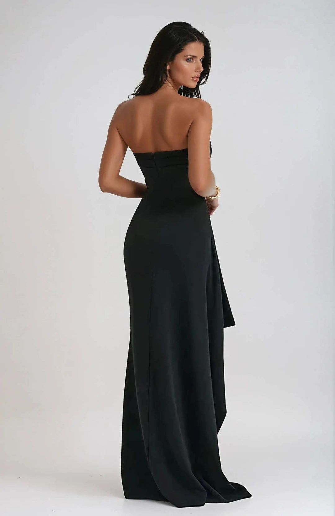 Las Mujeres Acanalado Vestido Sin Tirantes Con Abertura Alta | Maxi